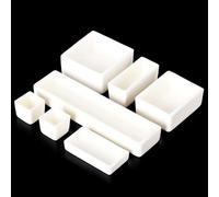 Crogiolo quadrato in allumina al 99%, crogiolo in ceramica da laboratorio | 1600°C, resistente agli shock termici, quadrata con fondo piatto(5ml(30x20x17mm))