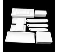 Crogiolo quadrato in corindone al 99% di allumina - Barca in ceramica resistente alle alte temperature for esperimenti di laboratorio(Semi-circle*100 * 20 * 20mm)