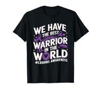 Crohns Awareness - Nastro viola con scritta "Best Warrior On The World" Maglietta