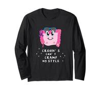 Crohn's Can't Cramp Style, t-Shirt per Bambini con Nastro Viola Maglia a Manica