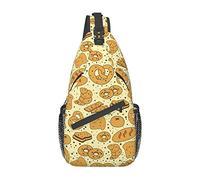 Croissant Bread Point Sling Bag, Casual Crossbody Shoulder Bag Hiking Daypack Crossbody Shoulder Backpack Travel Chest Pack for Men Women
