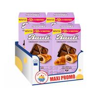 Croissant Cornetti al Cioccolato 6 Pezzi 300g Soffici con Crema al Cacao Ideali per Colazione e Snack - Variazioni 4/8/12 Confezioni (4 PEZZI)