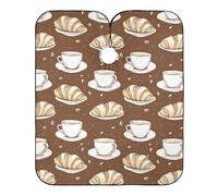 Croissants Coffee Cups Donna Uomo Mantello Da Barbiere Antiaderente Mantella Parrucchiere Con Chiusura A Gancio Mantella Taglio Capelli Per Tagliare I Capelli Acconciatura Parrucchieri 168X140Cm