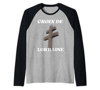 Croix De Lorraine Gaulle Résistance française Colombey Maglia con Maniche Raglan