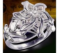 CROKZ Gioielleria Raffinata Donna 100% Reale 925 Anelli in Argento Soild The Galadriel Nenya Zircon Ennagement Wedding Band Ring/543 (Size : 8)