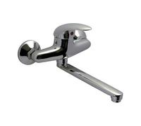 CROLLA Miscelatore Lavabo Monocomando Rubinetto Bagno a Parete Start Cromo H25