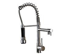 Cromato a spruzzo a spruzzo a spruzzo spray rubinetto da cucina a un buco miscelatore con aeratore a aeratore montato a terra calda e fredda stile molla a molla tira fuori testa spray testa nuvole di