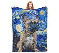 cromcu Coperta con bulldog francese per adulti e bambini, in flanella, idea regalo, coperta per divano, letto, soggiorno, morbida, calda, accogliente, decorazione bulldog francese, 127 x 101,6 cm