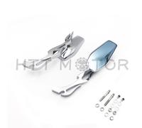 Cromo Affusolato Teardrop Retrovisore Corto Attacco Manubrio Specchi Per Harley
