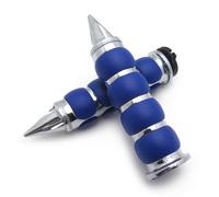 Cromo Blu Gomma 7/8 " 22mm Manubrio Impugnatura Per Suzuki Kawasaki Yamaha Honda