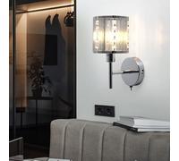 Cromo Faretto da Parete Lampada Argento Ospiti Illuminazione Stanza K5 Cristallo [EEK: Non valutato]