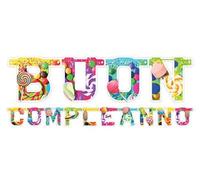 cromo Festone Buon Compleanno Candy XL 280 x 15 cm