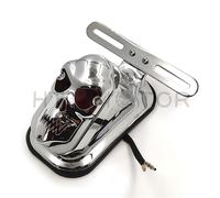 Cromo Metallo Teschio Freno Posteriore Coda Luce Integrare Per Harley