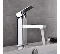 Cromo moderno commerciale della maniglia del rubinetto del bagno singola, singolo rubinetto del lavabo del foro con l'installazione semplice della piattaforma