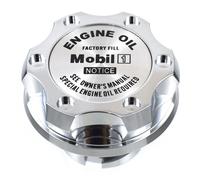 Cromo Olio Cappello Filler Racing Billet Argento Mobil 1 Emblema Per LS1 LS2 LS3