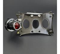 Cromo orizzontale verticale verticale Zigzag Side Mount License Plate Bracket 7x4 BK CD Round LED Tail Brake Light Integrated for Harley Touring Bobber Chopper for Kawasaki for Suzuki for Yamaha