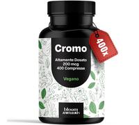 Cromo Picolinato 400 Compresse Altamente Dosato 200 mcg Vegano & Prodotto in