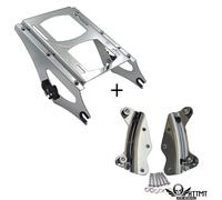 Cromo Staccabile 2 Up Tour Pak Confezione Bagagli Rack Docking Per 14-19 Touring