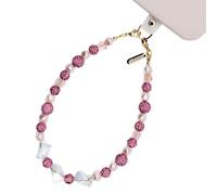 Crong, Cinturino per telefono con perle rosa e cristalli ultra eleganti, Rosa