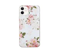 CRONG Protettiva CRG-FLR-IP1254-02 COVER per Apple iPhone 12 Mini, Bianco / rosa