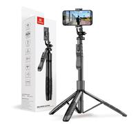 Crong SelfieGo Ultra Alluminio Bluetooth Selfie Stick e Treppiede Tripod, Nero