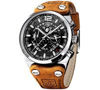Cronografo Benyar Uomini Guarda Sport Impermeabile Outdoor Quartz Pelle