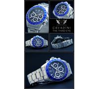 Cronografo Unisex Cavadini 40 Mm Acciaio Azzurro The Third Eye CV-461