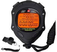 Cronometro con retroilluminazione 100 giri di memoria, 0,001 secondi cronometro digitale professionale retroilluminazione cronometro timer con conto alla rovescia sveglia e pacer per allenatori