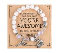 Cronometro da polso da uomo con biglietto di incoraggiamento Cheerleading Charm Braccialetti con perline Cheer Cheerleading Gioielli per Cheer Cheerleader Collane ingombranti per donne Gioielli alla