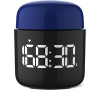 Cronometro da tavolo, grande display a LED, semplice rotazione manuale, conto alla rovescia e su, volume e luminosità regolabili, facile per i bambini, orologio vintage senza ticchettio, allarme forte