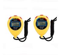 Cronometro Elettronico 2 Pz Digitale Sport Cronometro Timer con Data Ora e Funzione Allarme Multifunzionale per Allenatori Fitness e Arbitri (Giallo)