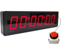 Cronometro sportivo a 6 cifre con display LED e telecomando, timer a intervalli digitale da parete per palestra, gare di velocità, allenamento fitness