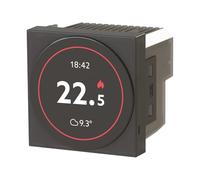 Cronotermostato da incasso, 2 moduli, compatibile con BTicino LivingNow, nero, display OLED touch, programmazione con APP, WiFi, 230V, estate/inverno, risalcamento, Swipe 4BSTHSW.AK