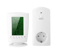Cronotermostato Termostato Wireless Programmabile con Presa di Corrente Intelligente Termostato Connesso Senza Fili con Presa di Controllo per Uso Domestico(Bianco)