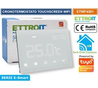 CRONOTERMOSTATO TOUCH SCREEN AC 230V SMART WI-FI INCASSO SCATOLA 503 APP TUYA