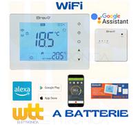 CRONOTERMOSTATO WIFI A BATTERIA SMARTPHONE APP ALEXA GOOGLE TERMOSTATO A PARETE