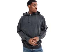 Crooked Tongues - Felpa vestibilità comoda color nero slavato con cappuccio XS