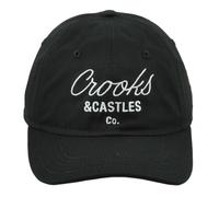 Crooks & Castles Co. Cappello Regolabile Nero Rosa Con Visiera Curva Lavato