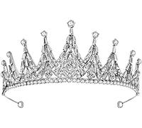 Croona di cristallo di cristallo corona di nozze corona per donne rinestene corona corona da sposa festa di sfogata accessori per capelli per spose per le spose adatte per matrimoni, feste belle ed