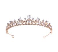 Croona di matrimoni Croona Croona di corona retrò Rhinestone Accessori per capelli da sposa della corona barocca a corona (colore: bianco argento, taglia: corona) (corona bianca dorata)