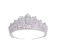 Croona di nozze Rhinestone Crown Princess Crown Vintage Style Vintage Accessori per capelli da sposa Coparino Gold Festa (colore in metallo: Sliver, dimensioni: corona) (corona a secco)