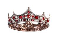 Croonate di gioielli per capelli Tiara corona per donne Court Europeo retrò barocco corona in lega di perle in lega per faro da sposa Accessori per abiti da sposa Accessori corona (Colore: Rhodium