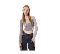 Crop - Maglietta a maniche lunghe, grigio., S