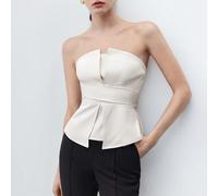 Crop top con decorazione a cintura in vita, versatile per pendolarismo urbano, casual business, Natale, festa di Ognissanti, outfit da invitato a matrimonio L,M,S,XL,XS,XXL,XXS,XXXL,XXXXLColore unicoT