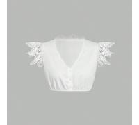 Crop top in pizzo da donna stile Oktoberfest, blusa tradizionale bavarese Dirndl, crop top di abiti Dirndl da birra tedesca L,M,S,XL,XXLColore unicoTessuto intrecciato