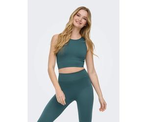 Crop-top Jaia senza cuciture Blu S/M Tinta unita