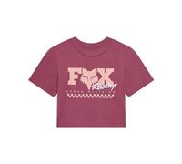 Crop top rosa baby con motivo a quadri fox