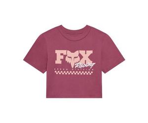 Crop top rosa baby con motivo a quadri fox