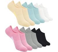 Cropgain 6-8 paia di calzini da donna in bambù no show liner sneaker calzini da donna con supporto arco plantare, bianco, nero, grigio, nudo, rosa, blu, Taglia unica