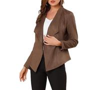 Cropped Blazer for Women Open Front Fitted Long Sleeve Jacket | Streamlined Torso Shape Easy Layering Over Camisoles Tees Blouses And Mock Neck Tops For Meetings Travel And Evenings